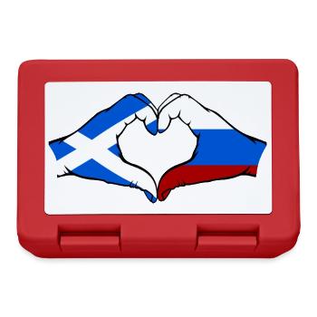 Scotland Russia Flag Hands Heart Shape - Lunchbox - red - Front