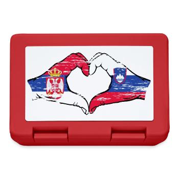 Serbie Slovénie drapeau mains forme coeur utilisé - Boîte à goûter - rouge - Devant