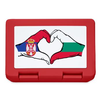 Serbien Bulgarien Flagge Hände Herzform - Brotdose - Rot - Vorne