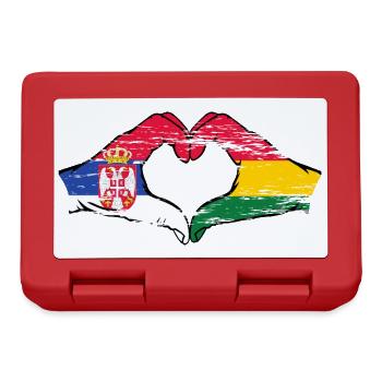 Serbie Bolivie drapeau mains forme coeur utilisé - Boîte à goûter - rouge - Devant