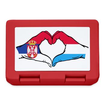 Mains du drapeau de la Serbie au Luxembourg en forme de coeur - Boîte à goûter - rouge - Devant