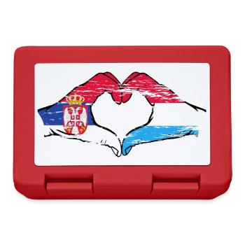 Aiguilles du drapeau de la Serbie Luxembourg en forme de coeur utilisé - Boîte à goûter - rouge - Devant