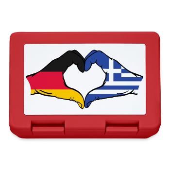 Germany Greece Flag Hands Heart Shape - Lunchbox - red - Front