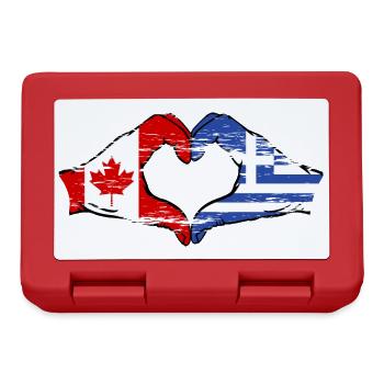 Canada Grèce drapeau mains coeur forme utilisé - Boîte à goûter - rouge - Devant