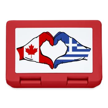 Canada Greece Flag Hands Heart Shape - Lunchbox - red - Front