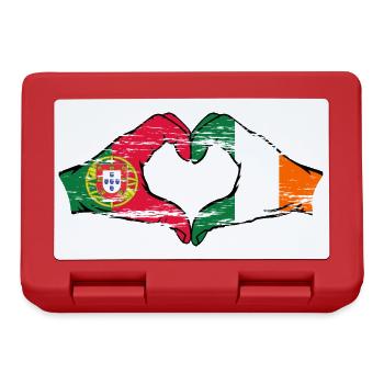 Portugal Irlande Drapeau Mains Coeur Forme Utilisé - Boîte à goûter - rouge - Devant