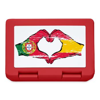 Portugal Espagne Drapeau Mains Coeur Forme Utilisé - Boîte à goûter - rouge - Devant