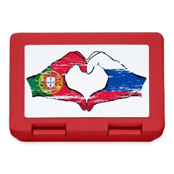 Portugal Russie Drapeau Mains Coeur Forme Utilisé - Boîte à goûter - rouge - Devant