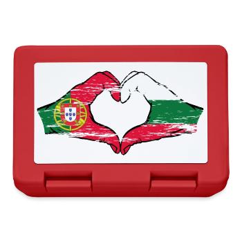 Portugal Bulgarien Flagge Hände Herzform used - Brotdose - Rot - Vorne