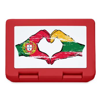 Portugal Lithuania flag hands heart shape used - Lunchbox - red - Front
