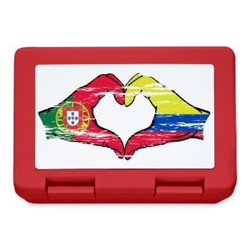 Portugal Colombie Drapeau Mains Coeur Forme Utilisé - Boîte à goûter - rouge - Devant