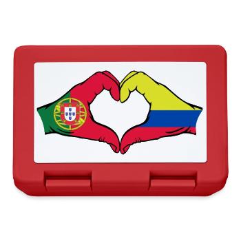 Portugal Colombie Drapeau Mains Coeur Forme Coeur - Boîte à goûter - rouge - Devant