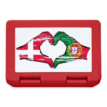 Danemark Portugal drapeau mains forme de coeur utilisé - Boîte à goûter - rouge - Devant