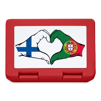 Finland Portugal Flag Hands Heart Shape - Lunchbox - red - Front