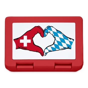 Switzerland Bavaria Flag Hands Heart Shape - Lunchbox - red - Front