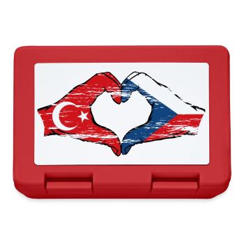 Turkey Czech Republic Flag Heart Shape Used - Lunchbox - red - Front