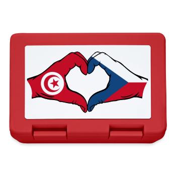 Tunisie République tchèque drapeau coeur - Boîte à goûter - rouge - Devant