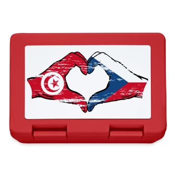 Tunisia Czech flag heart shape used - Lunchbox - red - Front