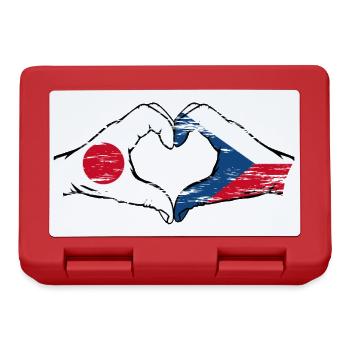 Drapeau du Japon et de la République tchèque en forme de coeur utilisé - Boîte à goûter - rouge - Devant