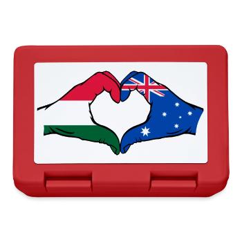 Hongrie Australie Drapeau Coeur Forme - Boîte à goûter - rouge - Devant