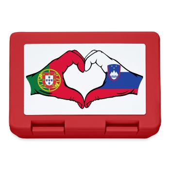 Portugal Slovénie Drapeau Coeur Forme - Boîte à goûter - rouge - Devant