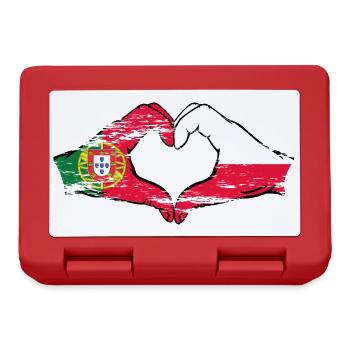 Portugal Pologne Drapeau Coeur Forme Utilisé - Boîte à goûter - rouge - Devant