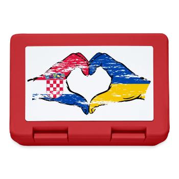 Kroatien Ukraine Flagge Herzform used - Brotdose - Rot - Vorne