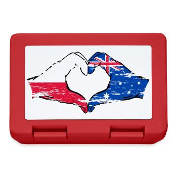 Poland Australia Flag Heart Shape Used - Lunchbox - red - Front