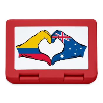 Colombie Australie Drapeau Forme Coeur - Boîte à goûter - rouge - Devant