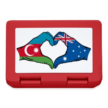 Azerbaïdjan Australie Drapeau Coeur Forme - Boîte à goûter - rouge - Devant