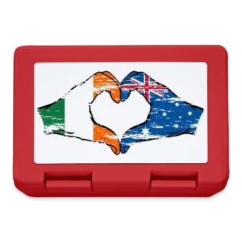 Irlande Australie drapeau coeur forme utilisé - Boîte à goûter - rouge - Devant