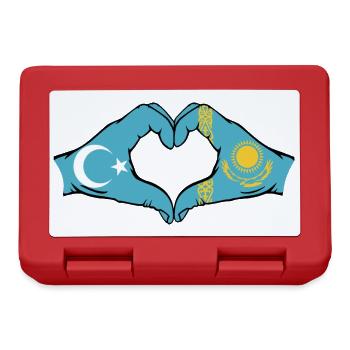 Ouïghours Kazakhstan drapeau mains forme coeur - Boîte à goûter - rouge - Devant
