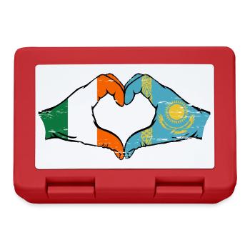 Irlande Kazakhstan Drapeau Mains Coeur Forme Utilisé - Boîte à goûter - rouge - Devant