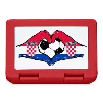 Kroatien Fußball Flagge Hände Herzform used - Brotdose - Rot - Vorne