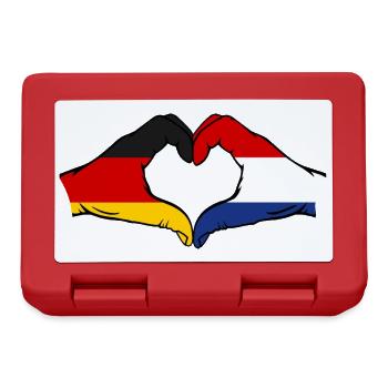 Germany Holland Flag Hands Heart Shape - Lunchbox - red - Front