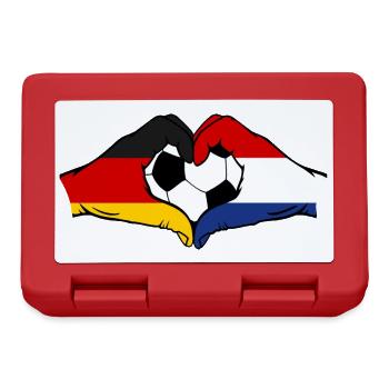 Allemagne Hollande Football Drapeau Mains Coeur Forme - Boîte à goûter - rouge - Devant