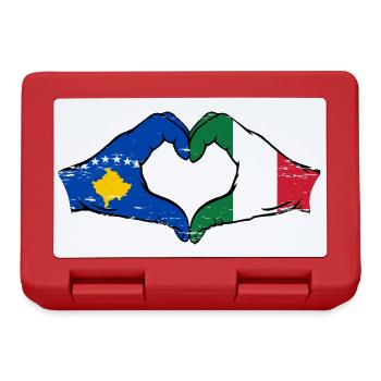 Kosovo Italy Flag Hands Heart Shape Used - Lunchbox - red - Front