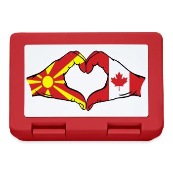 Macédoine Canada Drapeau Mains Coeur Forme - Boîte à goûter - rouge - Devant