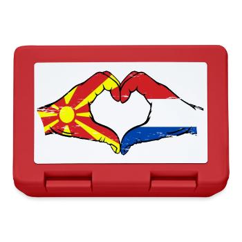 Macédoine Hollande drapeau mains forme de coeur utilisé - Boîte à goûter - rouge - Devant