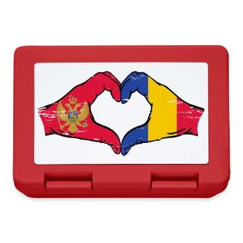 Montenegro Romania Flag Hands Heart Shape Used - Lunchbox - red - Front