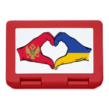 Montenegro Ukraine Flag Hands Heart Shape - Lunchbox - red - Front