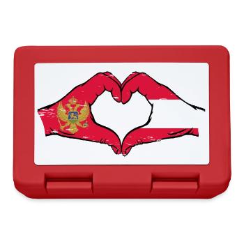 Montenegro Austria flag hands heart shape used - Lunchbox - red - Front