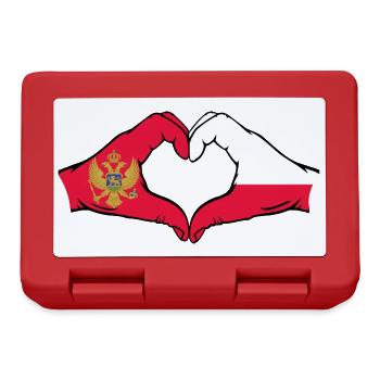 Montenegro Poland Flag Hands Heart Shape - Lunchbox - red - Front