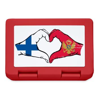 Finland Montenegro flag hands heart shape used - Lunchbox - red - Front
