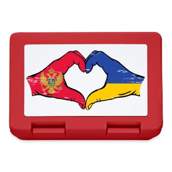 Montenegro Ukraine Flag Hands Heart Shape Used - Lunchbox - red - Front