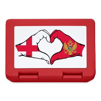 England Montenegro Flagge Hände Herzform - Brotdose - Rot - Vorne