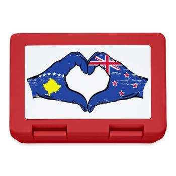 Kosovo New Zealand flag hands heart shape used - Lunchbox - red - Front