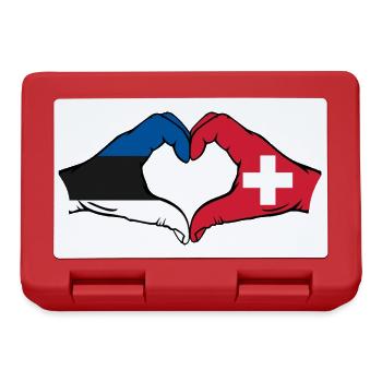 Estonia Switzerland Flag Hands Heart Shape - Lunchbox - red - Front
