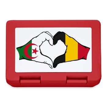 Algeria Belgium Flag Hands Heart Shape - Lunchbox - red - Front
