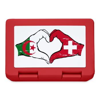Algérie Suisse drapeau mains forme de coeur utilisé - Boîte à goûter - rouge - Devant